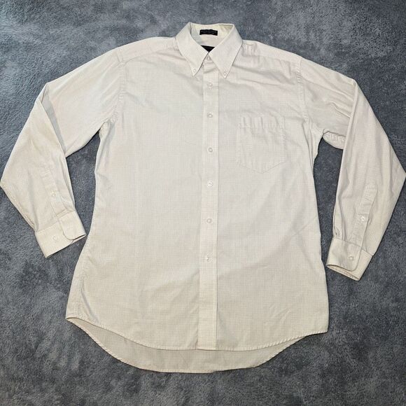 Other - Barrington Mens Shirt Size 15.5 (32/33) Button Up Long Sleeve White Brown Shirt